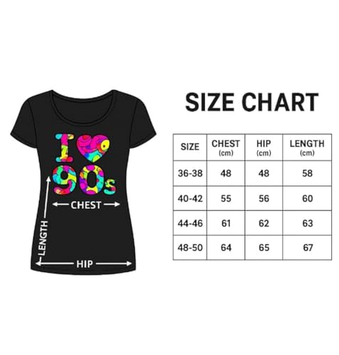 Fashion Sports Dude Camiseta con Estampado I Love 80s Globe para Mujer, Camiseta Sexy Retro para Despedida de Soltera, Disfraz de los años 80 y 90 (FR/ES, Números, 44, 46, Regular, Regular, Black)