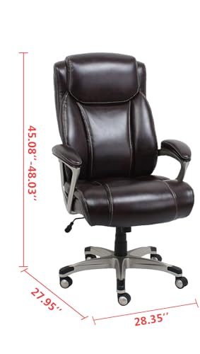 Amazon Basics Big & Tall Executive Office Desk Chair with Lumbar Support, Adjustable Height, 350 Lb Capacity, Black Pewter Finish, 28.5" D x 30.25" W x 47.9" H - Image 4