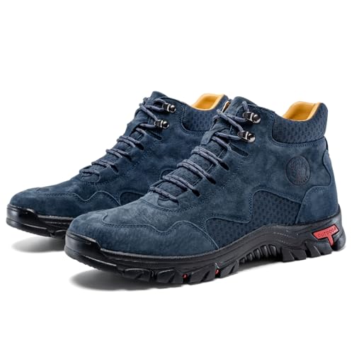 Image of FLYLAND Men's Chukka Boots Casual Leather Shoes Ankle Shoes Non Slip Breathable Comfortable Mid Top for Outdoor Driving Walking