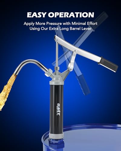 Image of OMT 55 Gallon Drum Pump, Lever Action Barrel Pump for 15 to 55 gal Drums | Heavy Duty Barrel Hand Pump with Telescoping Suction Tube Transferring Heating Oil, Motor Oil, Transmission Fluid