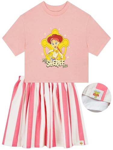 Disney Toy Story Jessie Two Piece Set Boxy T Shirt And Skirt Outfit For Girls Pink 6-7 Years