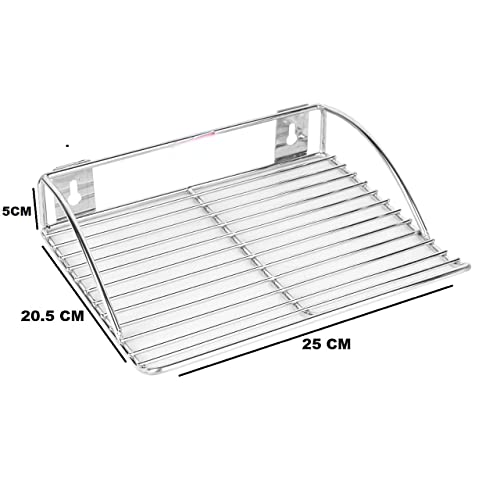 Image of TechSrmaji Steel Setup Box Stand, WiFi Router Holder Steel Wall Shelves, Setup Box for Home, Stylish TV Cabinet Living Room FurnitureWall Shelf Rack, Router Wall Mount (Pack of 1)