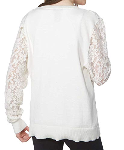 ZUNIE Girls' Cardigan Sweater (Ivory, S 5/6)3