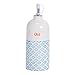 Nicola Spring Flasche für Öl - Dressingflasche mit Dosierer - Porzellan - blaues/orangefarbenes Muster - 500 ml