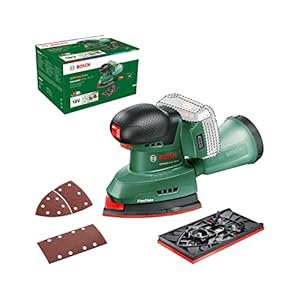 Bosch Akku-Schleifer UniversalSander 18V-10 (ohne Akku; 18 Volt System; für die DIY-Holzbearbeitung; 2x Schleifpapier; im Karton)