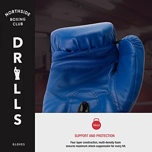 Drills Durable Boxing Training Gloves For Men, Women, & Kids Who Are Beginner And Advanced Boxers – Ideal For Kickboxing, Mma, Muay Thai, Sparring, Mitt Work, Punching Bag Workouts, 16 Oz- Blue #TOP2
