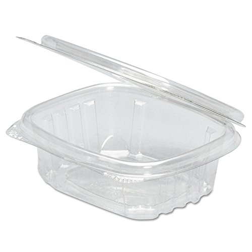 Genpak AD08 Hinged Lid 1 Compartment Plastic Containers, 8 Ounce (AD08GP) Category Plastic Food Containers