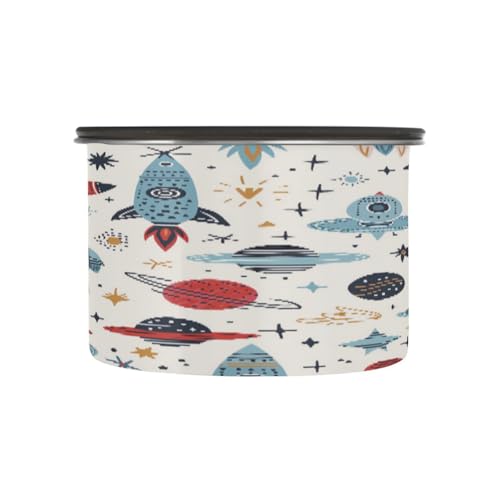 Envase hermético de acero inoxidable para café Cartoon Rockets 17oz