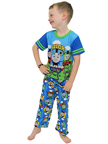 Thomas The Train & Friends Boys 3 Piece Shorts Pajamas Set (3T, Blue/Green) #TOP1