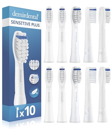 Extra Sensitive Aufsteckbürsten von demirdental für Oral-B Pulsonic Aufsteckbürsten Sensitive Plus Ersatzbürsten für sehr empfindliche Zähne 10 Stück