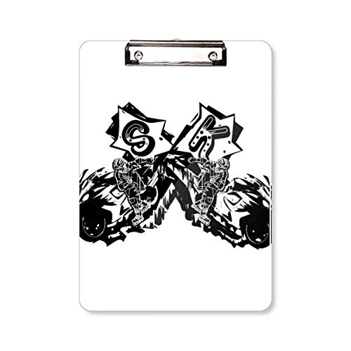 Porte-bloc moto noir A4 pour ecrire debout sans support rigide