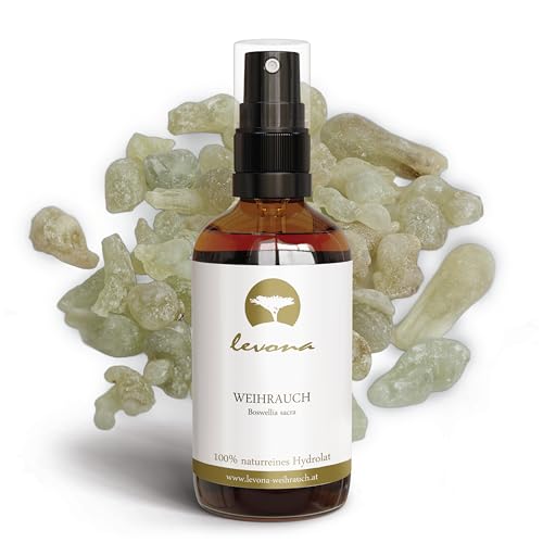 Levona Hidrolato de incienso [100 ml] agua de incienso, tónico facial antiespinillas y antiarrugas, como agua de rosas orgánica, incienso de cara tónica Omán Boswellia sacra