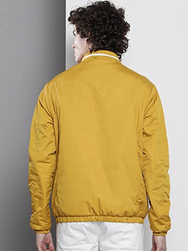 Image of The Indian Garage Co Men Slim Fit Solid Bomber Jackets