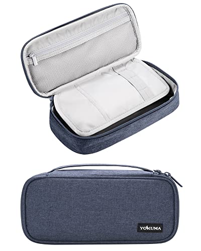 Image of YOKUMA Pencil Case,Large Capacity Pencil Pouch,Aesthetic Zipper Pencil Box, Back to School Supplies for College Student Teen Adults,Travel Essentials,Electronic Cable Organize