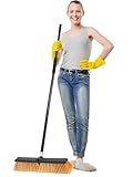 PBHEPJ 18 Inchs Push Broom Outdoor Heavy Duty, Shop Broom with 60' Long Bandle for Cleaning Outdoor or Indoor Tile, Garage, Shop, Deck, Concrete, Wood, Stone, Patio Floor