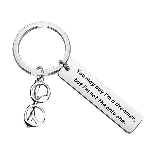 CENWA You May Say I’m a Dreamer But I’m Not The Only One Keychain - Les Beatles, Paul McCartney, John Lennon, RIngo Starr, George Harrison CENWA You May Say I'm a Dreamer But I'm Not The Only One Keychain
