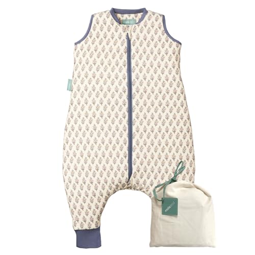 molis&co - Baby Schlafsack mit Füßen 2.5 TOG - Ganzjahres Schlafsack - Babyschlafsack mit Beinen - 100% Baumwolle (Oeko-TEX 100), Winterschlafsack Premium Qualität - White Lily (80 cm)