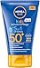 NIVEA SUN Kids Schutz & Pflege To Go LSF 50+ Sonnencreme, hoher Sonnenschutz mit Vitamin C & E, schweiß- & extra wasserfeste Sonnenlotion für empfindliche Kinderhaut (50 ml)