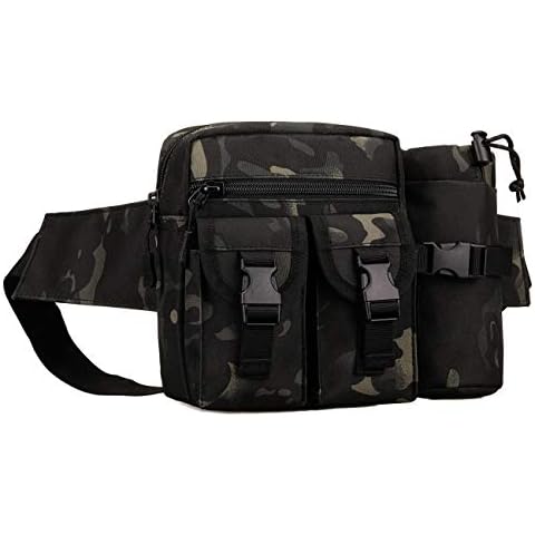 Tactical belt bag with bottle holder, sports belt bag, waterproof belt bag, multifunctional for women and men, outdoor sports, trekking, hiking, fishing Cover