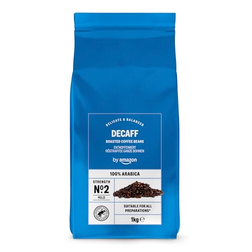 by Amazon Descafeinado Café En Grano De Tueste Natural 100% Arábica, 1kg
