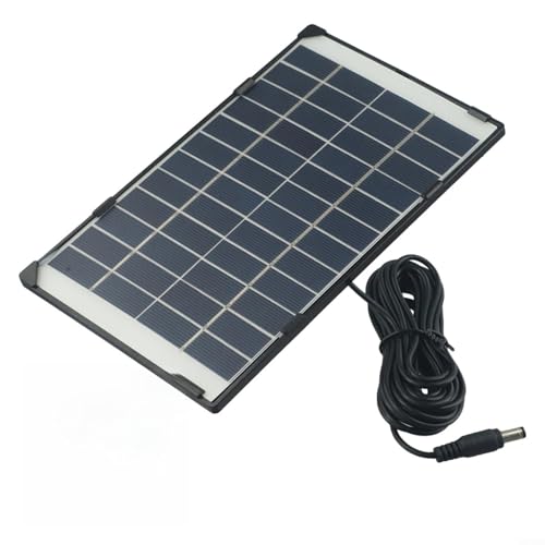 Solaughguy Panel solar de 6 W y 12 V para cámara al aire libre, ventilador y jardín, fuente de alimentación portátil con celdas de polisilicio para energía alternativa