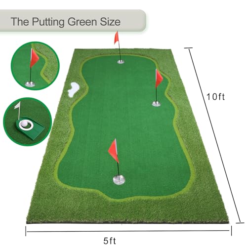 Image of Golf Putting Green, Practice Putting Green Mat, Large Professional Golfing Training Mat for Indoor Outdoor