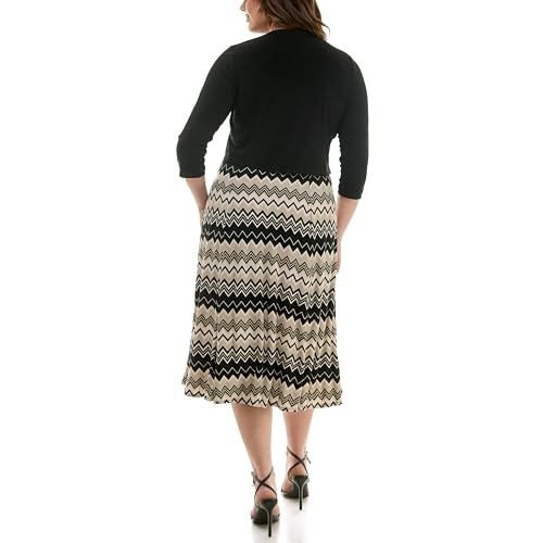 Image of Danny & Nicole Women's Solid Cardigan and Printed Dress Set