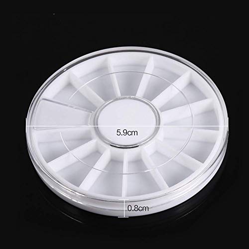 Image of Rhinestone Box Bead Container - 6Pcs /Set 12 Compartments Nail Art Decoration Gem Rhinestone Empty Wheel Box Storage Container, for Storing a Variety of Nail Art Decorations