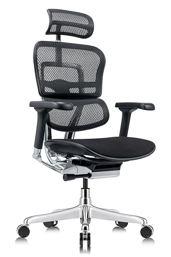 Tempur-Pedic Ergohuman GEN2 Hi Back Ergonomic Office Chair Seat, Synchro-Tilt, Adjustable Headrest, Arm Height Adjustment, Black