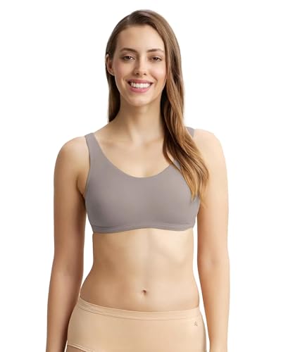 Image of Jockey 1550 Women's Super Combed Cotton Elastane Stretch Slip On Crop Top with Stay Fresh Treatment Bra