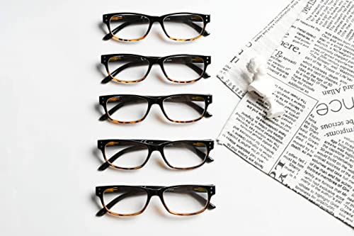 Image of Eyekepper Classic Reading Glasses for Men 5 Pack Spring Hinges Readers