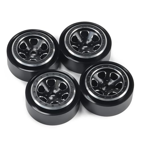 RC�������i For TRX4-M For Bronco For Defender For FCX24 For SCX24 AX24 1/18 4�� �A���~CNC�r�[�h���b�N�z�C�[������ �����^�C���ɓK�� RC�N���[���[(Black)