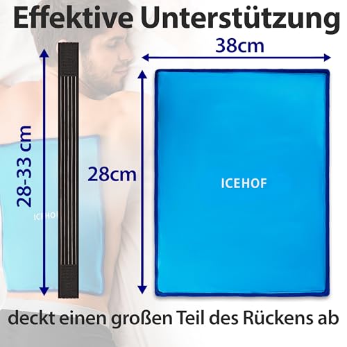 ICEHOF Kühlpads XXL Gel Kühlkissen Groß - Kuschelweich, Kühlakku Kühlpack Ice Pack Kältekompresse Eisbeutel Kühlbeutel Gelkissen Coolpack - 38 x 28 cm Kühlkompresse