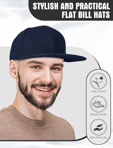Image of 10 Pack Blank Snapback Hats for Men Flat Brim Hats Baseball Caps Bulk