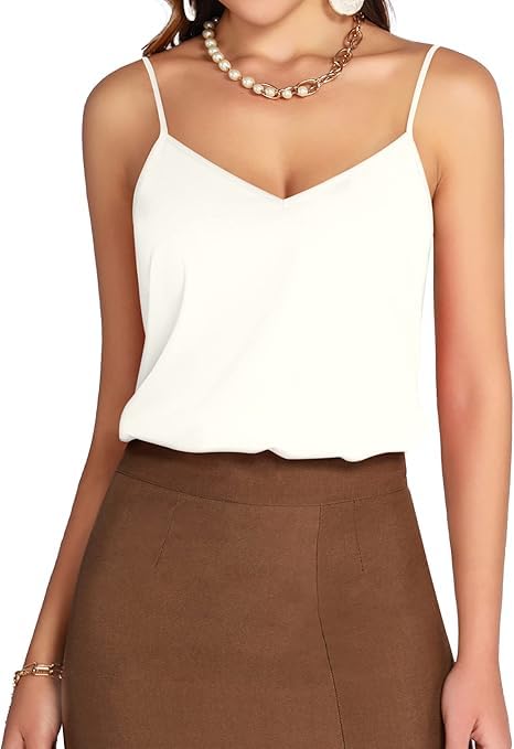Body de mujer sin mangas MANGOPOP top holgado casual con tirantes finos escote en V