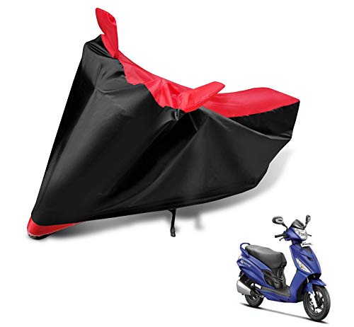 Image of Auto Hub Bike Cover Compatible with Hero Maestro Edge with Mirror Pocket, Dustproof, Heat Resistant, Triple Stitched, Maestro Edge Bike Cover- Black, Red