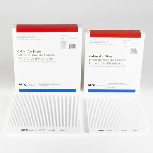 MTQ Auto Parts® Cabin Air Filter Set (Front & Rear) 97133-R0500, 97133-R0000 Compatible with 2022-26 Kia Carnival, Made in Korea