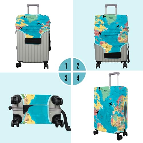 Travel Luggage Cover Suitcase Protector Fits 18-32 Inch Wheel Covers PatternedTravel Related Items Flower Luggage Protector Elastic XL3