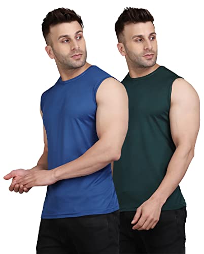 Image of Men's Regular Fit Sleeveless T-Shirt (Pack of 2)