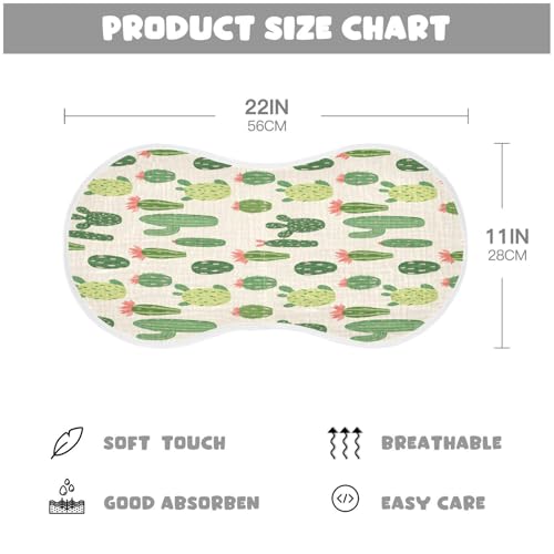 Cacti Pattern Burp Cloths Cotton Baby Washcloths,Large 22x11in Burping Cloth Absorbent and Soft for Newborn Baby Boys and Girls,1 Pack4