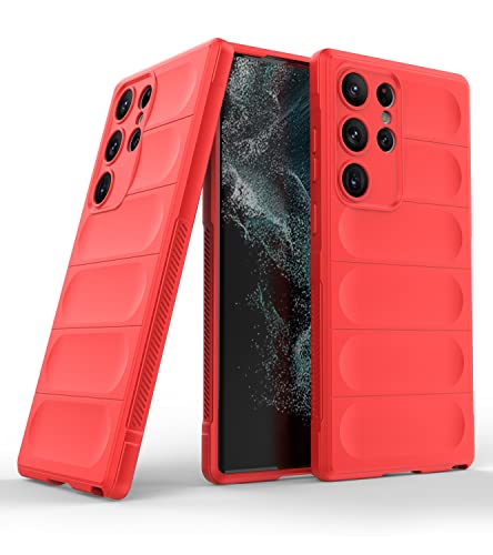 amazon basics Back Case Cover for Samsung Galaxy S25 Ultra 5G | Compatible for Samsung Galaxy S25 Ultra 5G Back Case Cover | Liquid Silicon Magic Case with Camera Protection | Red