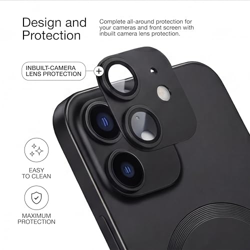 Image of amazon basics Premium Mag-Safe Case for iPhone 12 | Shockproof & Anti-Scratch Cover | Soft Silicone with Wireless Charging | Camera Lens Guard - Black