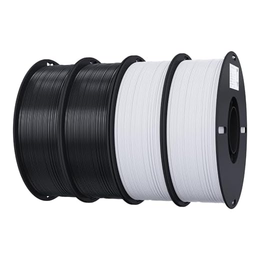 Creality 3D Printer Filament Bundle 4KG, 4 Pack 1kg Spool(2.2lbs) 1.75mm PLA Filament Bulk +/- 0.02mm, for Most FDM 3D Printers, White and Black