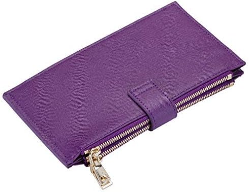 Vista 9 de Travelambo Cartera para mujer con bloqueo RFID y bolsillo con cremallera Cartera RFID