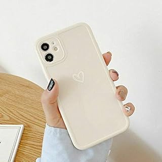 ZTOFERA TPU Case for iPhone 11, Glossy Soft TPU Case with Simple Heart Pattern, Slim Light-wight Protective Bumper Cover for iPhone 11 (6.1") - White