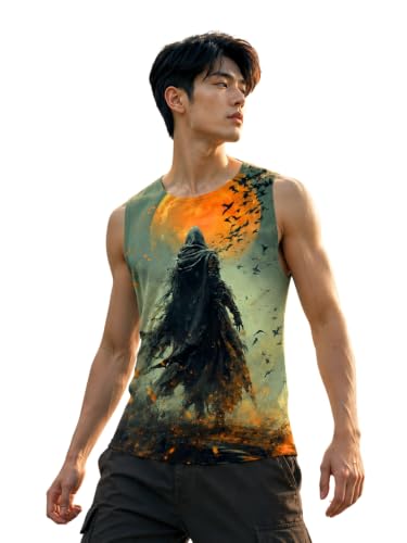 Image of BLACKSMITH Midnight Slayer Printed Sleeveless Sando Tank top Gym & Street wear for Men