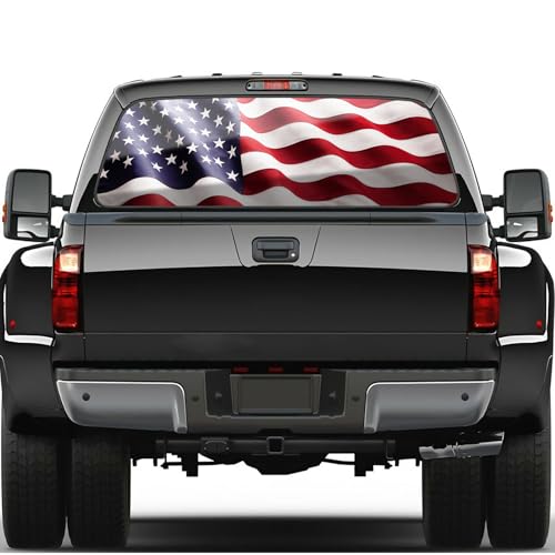 Image of Truck Decals - American Flag, 65x20in, Gift for Men, Dad, Grampa, Boyfriend