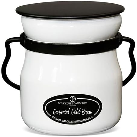 Vista 34 de Milkhouse Candle Company, Castañas asadas, Colección Creamery, Vela de soja perfumada: Vela en tarro de mantequilla, tarro de crema pequeño