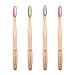 Natural Organic Eco Friendly Bamboo Toothbrush Adult Soft Nylon Bristles, BPA Free, 100% Plastic Free & Biodegradable Handles & Packaging, Responsible Dental Care, 4-Pack