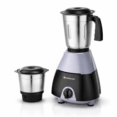 Image of Wonderchef Vista Neo Mixer Grinder for Kitchen, 500W, 2 Multi-purpose Jars, Stainless-steel Blades for Masala, Chutney, Idli /Dosa Batter, Puree, Paste, 3-Speed Control, Pulse Function, 2-Yr Warranty